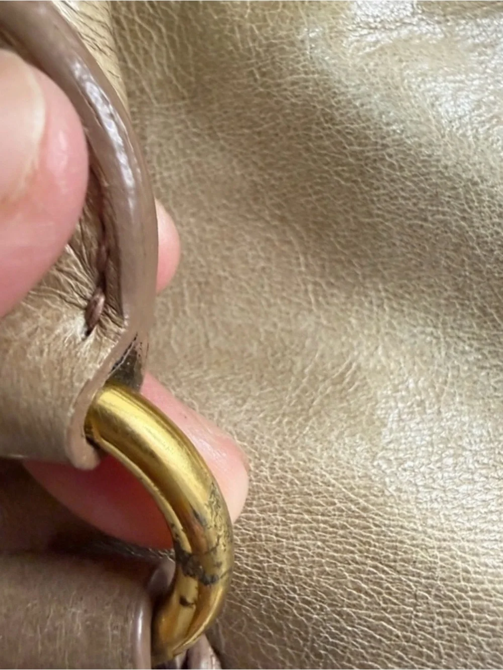 Miu Miu Tan Leather Satchel with Gold-Tone Hardware